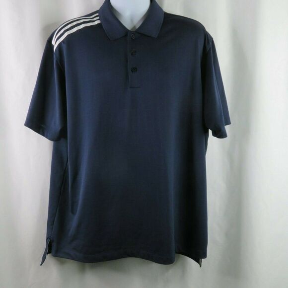 Adidas Golf Navy Blue Polo Shirt Mens XL ClimaCool Pullover Stripe - Picture 1 of 10